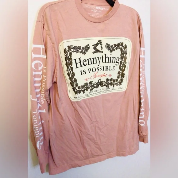 Fashion nova men Hennything is possible long sleeve tshirt size medium - Picture 4 of 6